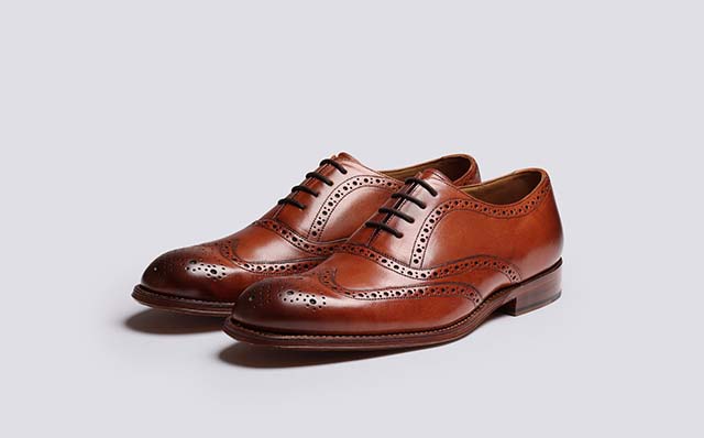 Grenson Luther Mens Brogues in Tan Wingtip Leather GRS113918